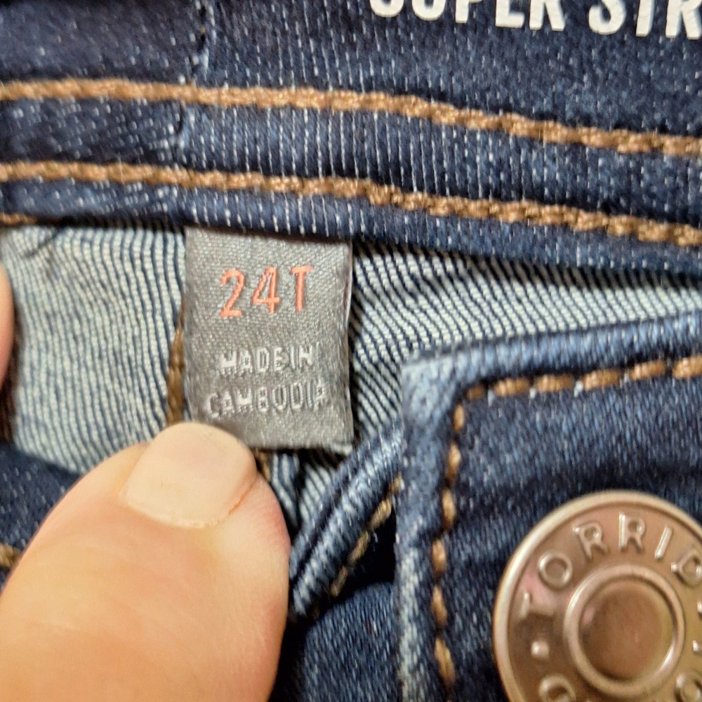 Torrid Luxe Slim Boot Super Stretch Jeans Dark Wash Blue Plus Size Denim - Picture 10 of 13